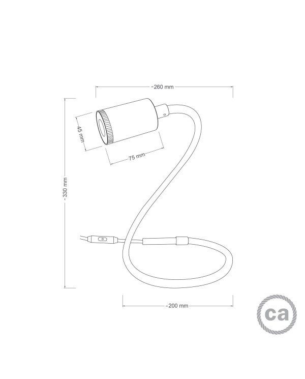 GU1d-one flexibele lamp zonder voet met mini LED-spot