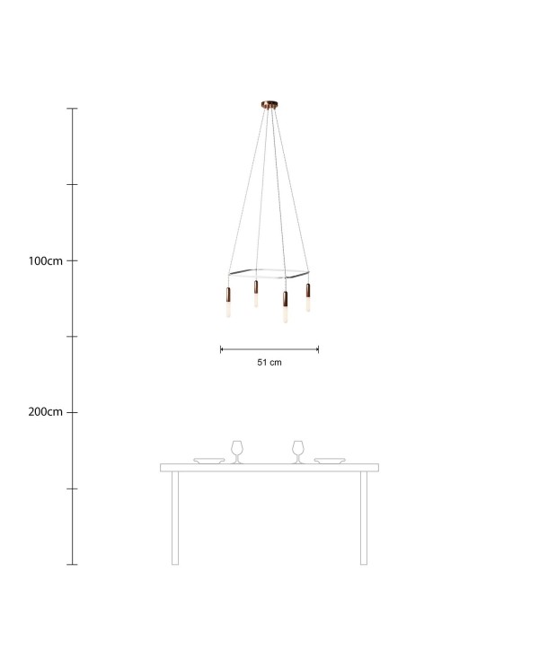 Lustre Cage avec 4 bras P-Light