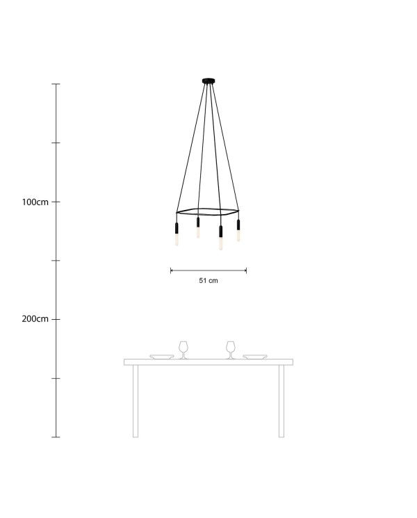 Lustre Cage avec 4 bras P-Light