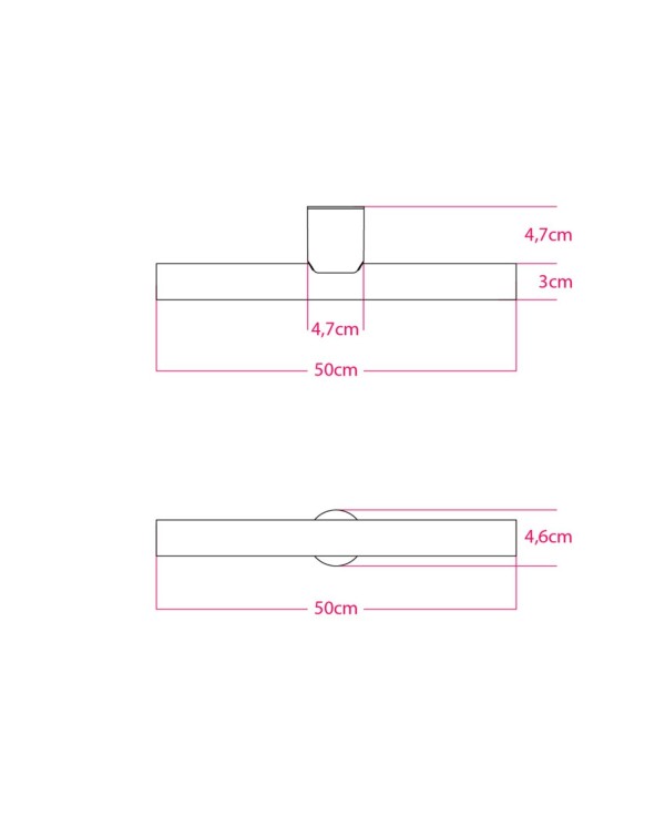 Applique ou plafonnier esse14 pour ampoule LED linéaire S14d - Waterproof IP44