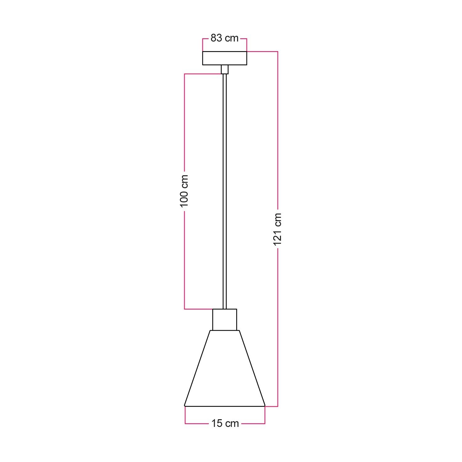 Hanglamp met kegelvormige houten lampenkap