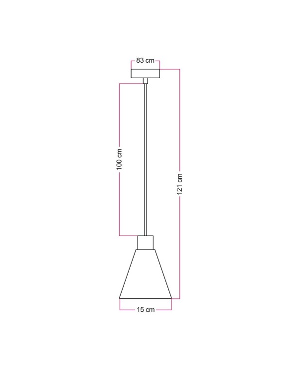 Hanglamp met kegelvormige houten lampenkap