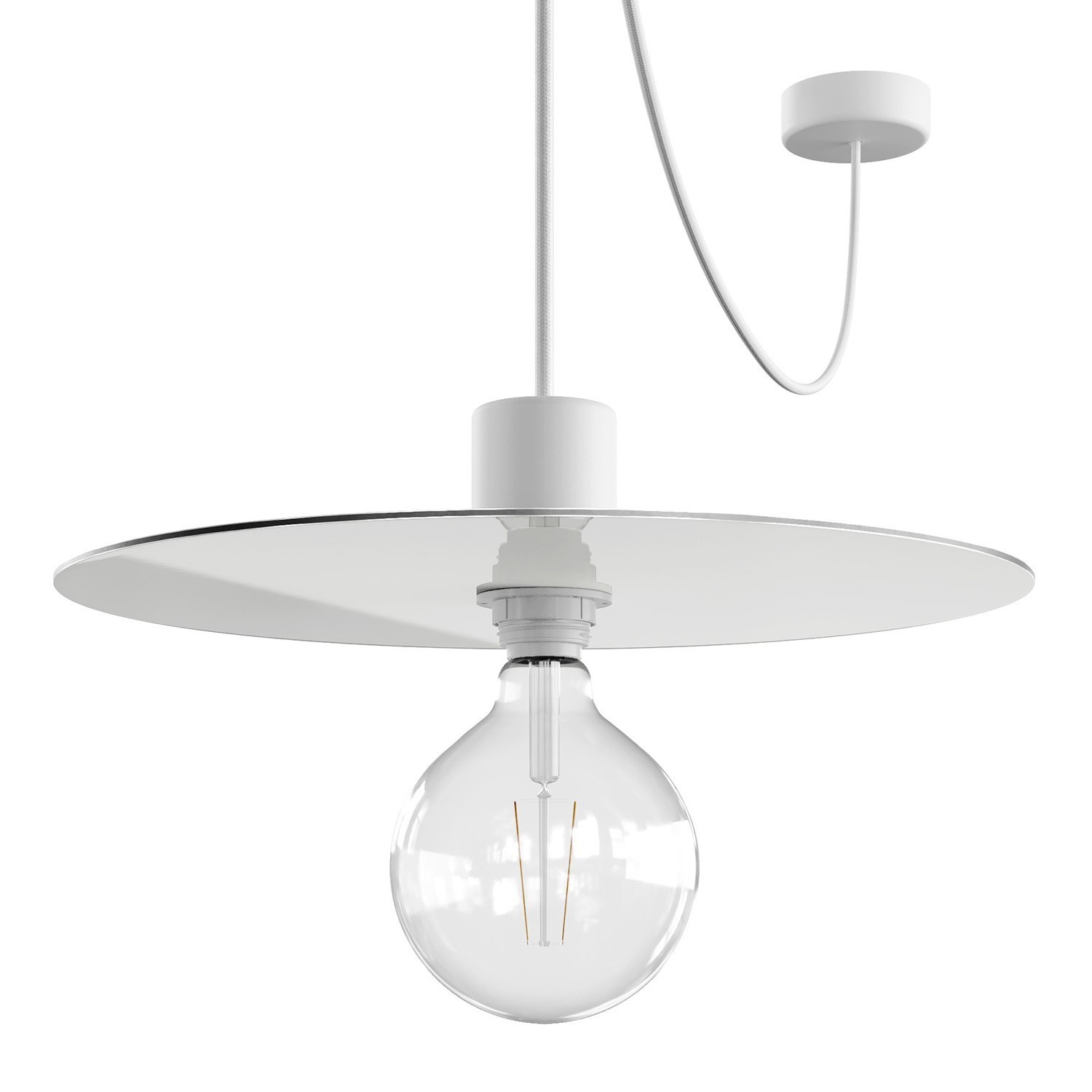 EIVA ELEGANT Hanglamp met 5 m textielkabel, Ellepì lampenkap, plafondkap en fitting in IP65 waterdicht siliconen