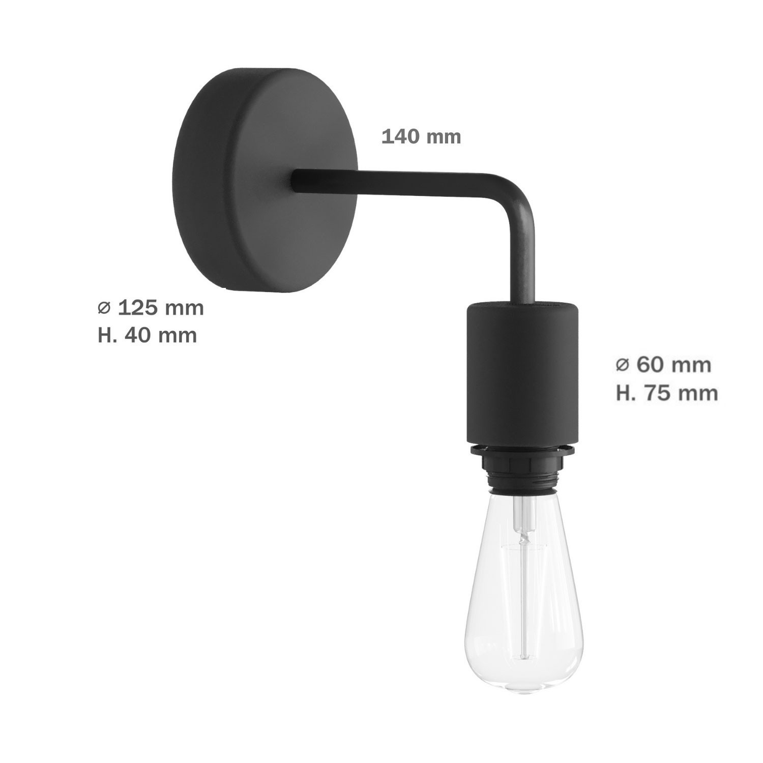 Fermaluce voor EIVA ELEGANT lampenkap met L-vormige arm, aansluitkap en IP65 waterdichte fitting