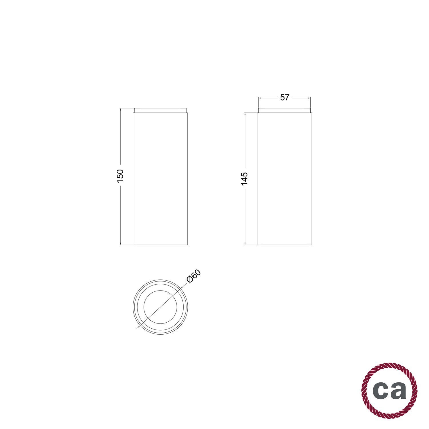 Tub-E14, houten buis voor spot met E14 fitting