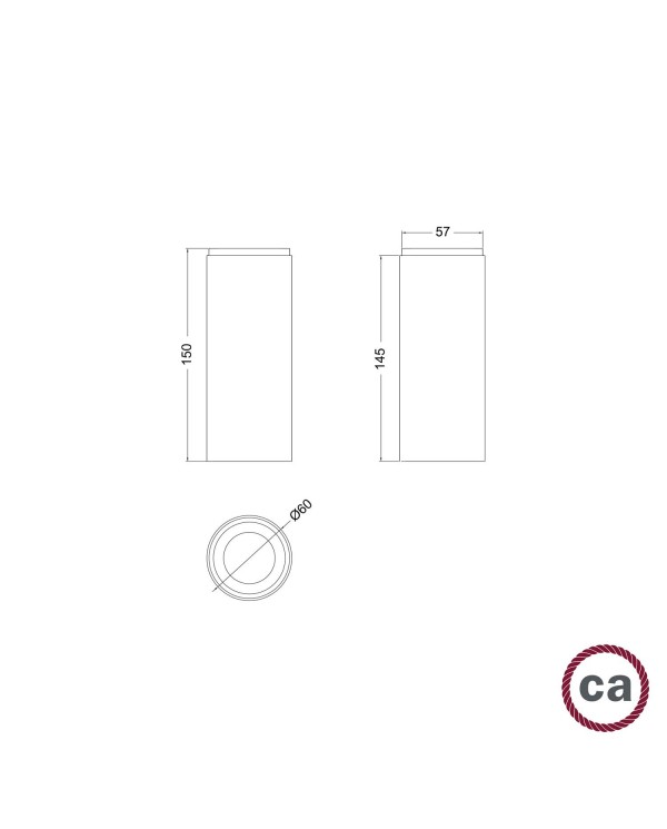 Tub-E14, houten buis voor spot met E14 fitting