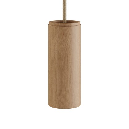 Tub-E14, tube en bois pour spots avec douille double anneau E14 - Neutre