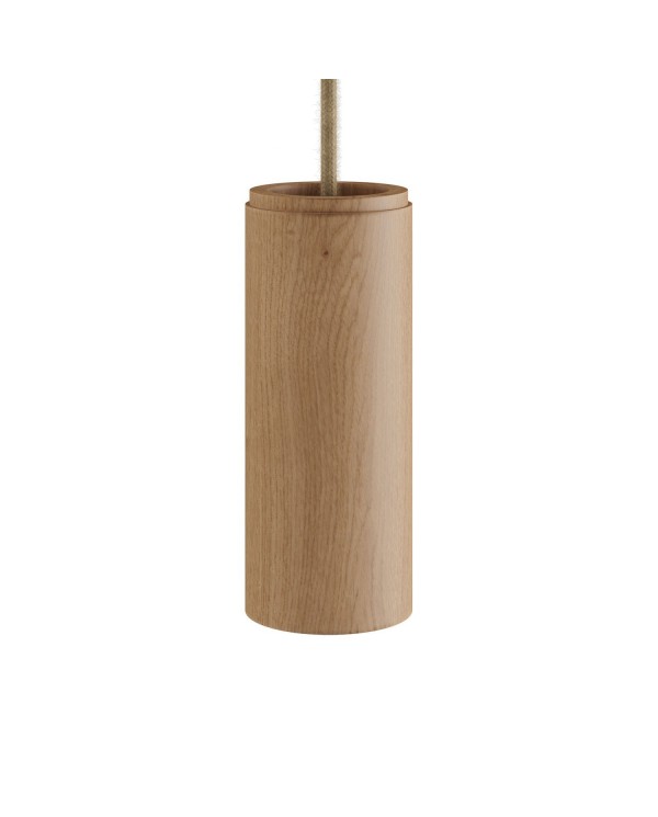 Tub-E14, tube en bois pour spots avec douille double anneau E14