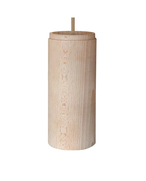 Tub-E27, abat-jour en bois pour lampe spot avec douille à double bague E27