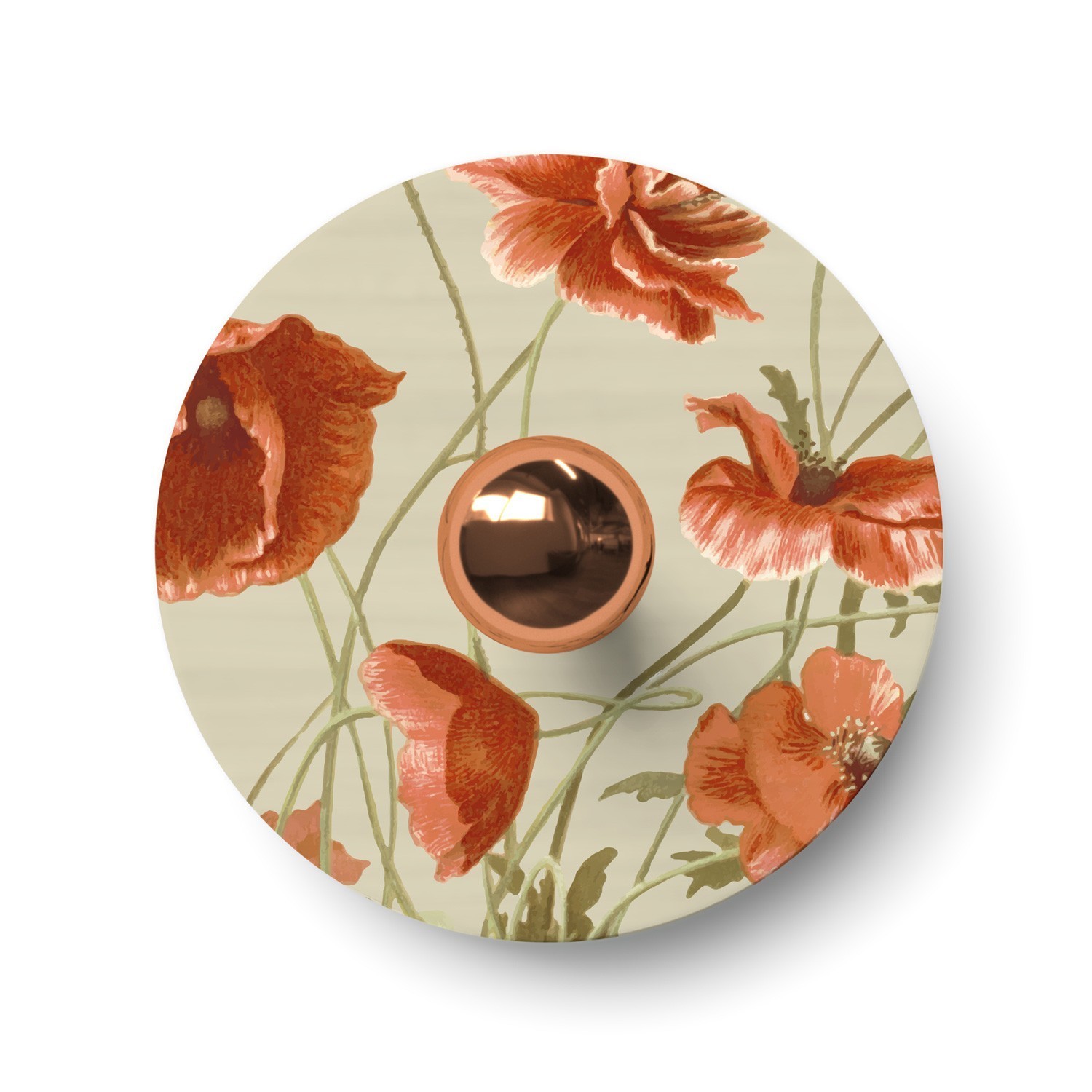 Ellepì mini platte lampenkap met bloemmotieven 'Blossom Haven', 24 cm diameter - Made in Italy