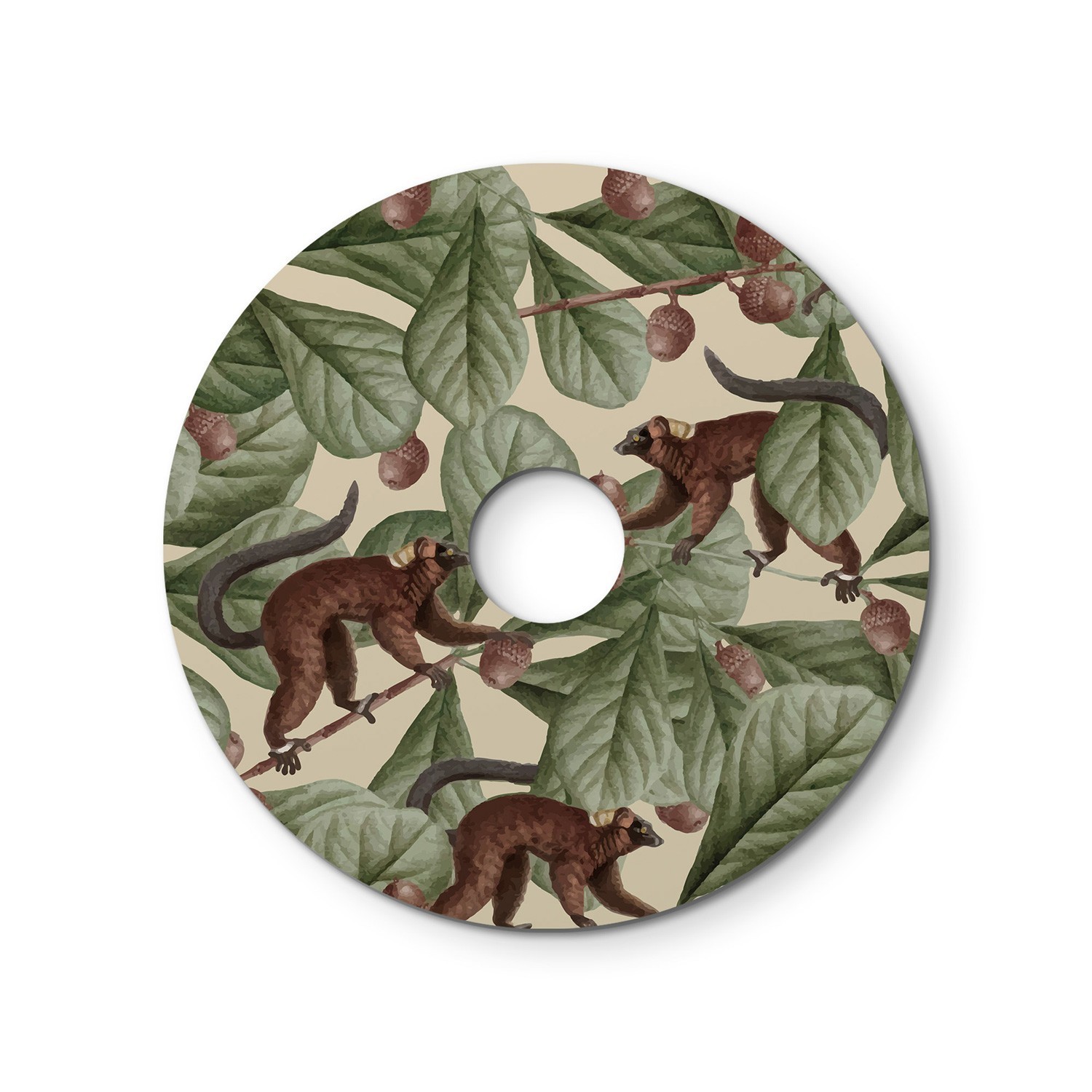 Abat-jour mini plat Ellepì avec animaux de la jungle 'Wildlife Whispers', diamètre de 24 cm - Fabriqué en Italie