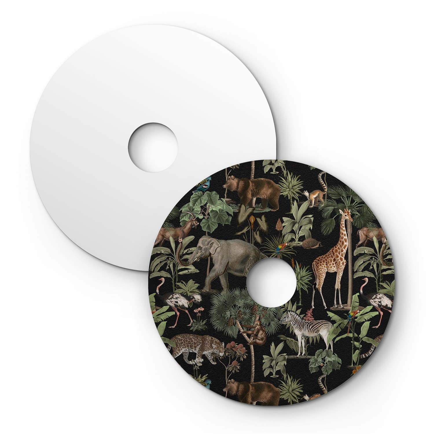 Ellepì mini platte lampenkap met jungle dieren 'Wildlife Whispers', 24 cm diameter - Made in Italy