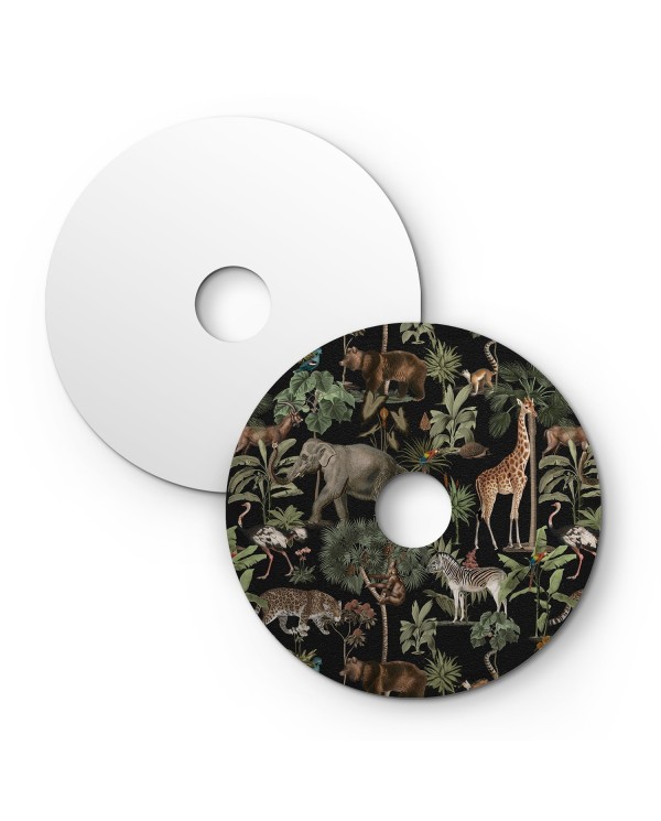 Ellepì mini platte lampenkap met jungle dieren 'Wildlife Whispers', 24 cm diameter - Made in Italy