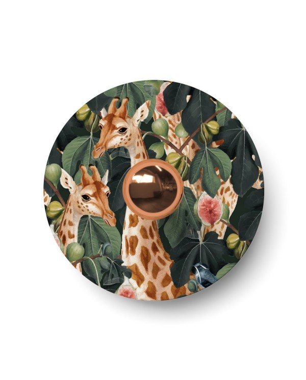 Abat-jour mini plat Ellepì avec animaux de la jungle 'Wildlife Whispers', diamètre de 24 cm - Fabriqué en Italie