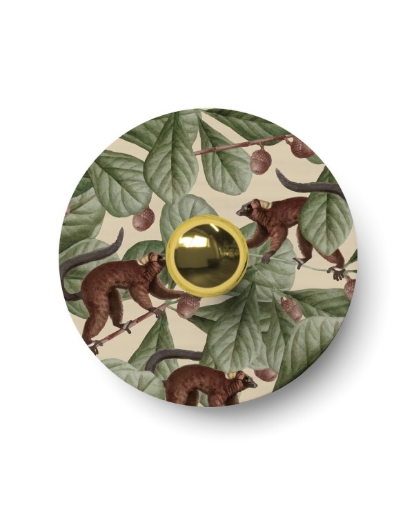 Abat-jour mini plat Ellepì avec animaux de la jungle 'Wildlife Whispers', diamètre de 24 cm - Fabriqué en Italie