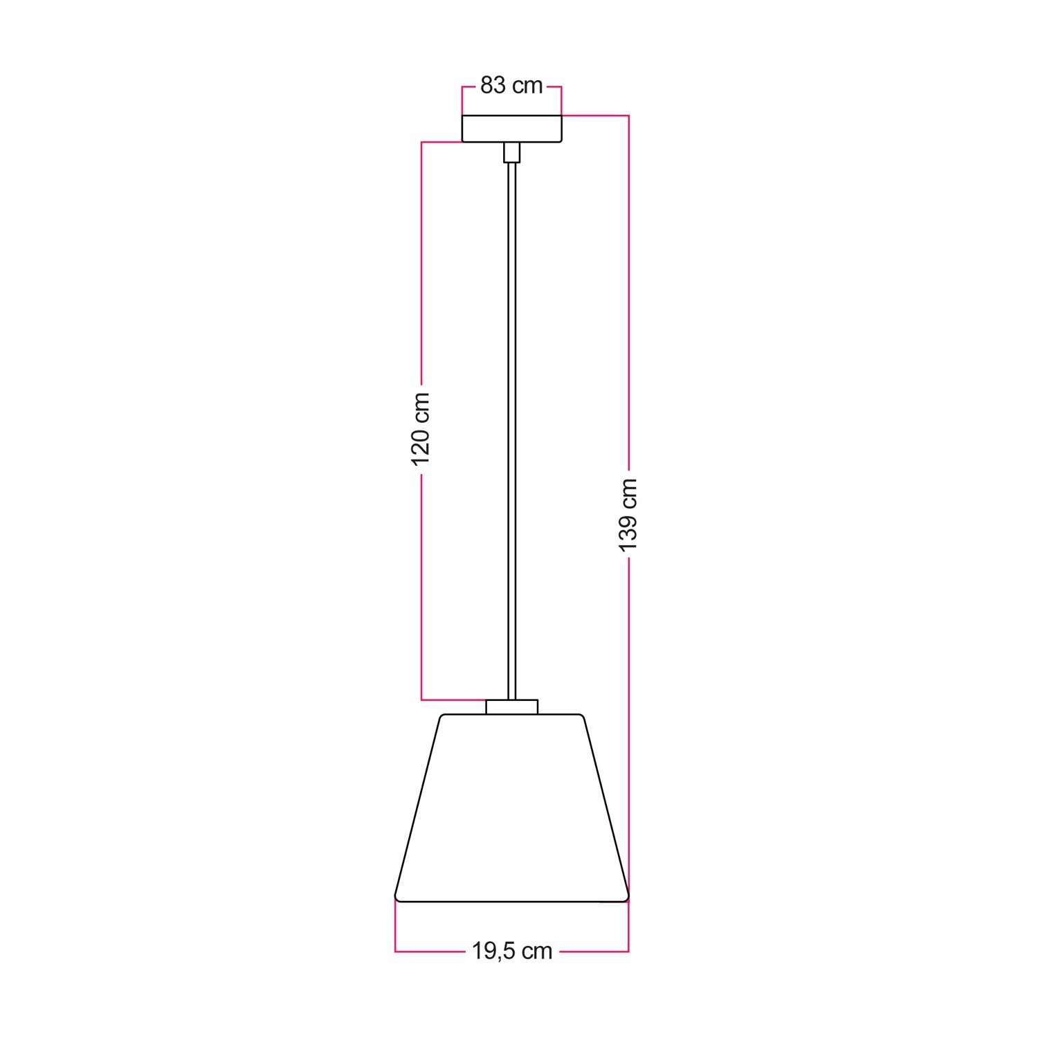 Suspension avec ampoule Ghost en cône smoky