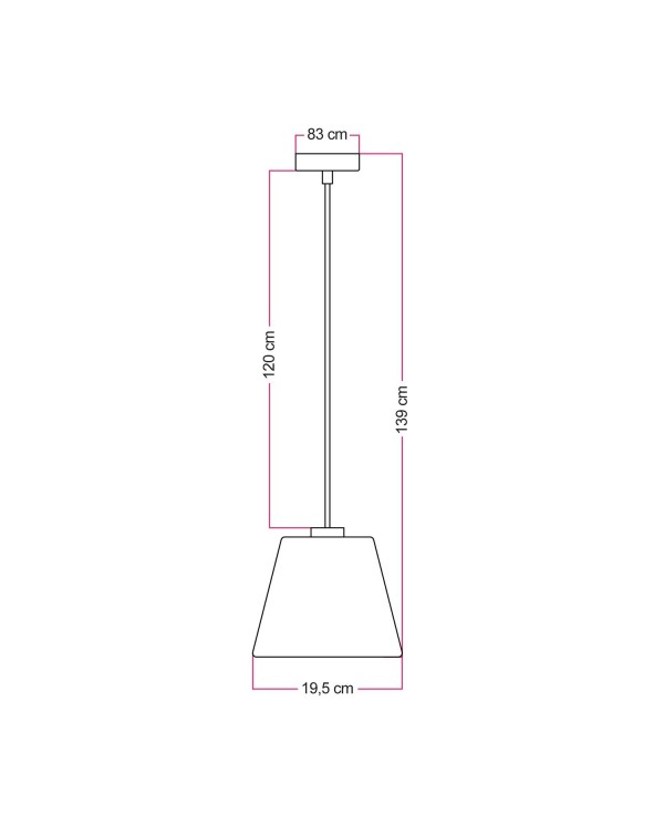 Suspension avec ampoule Ghost en cône smoky