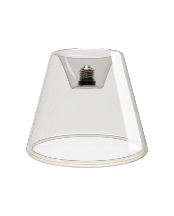 Design plafondlamp met transparante kegelvormige Ghost bol