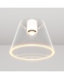 Design plafondlamp met transparante kegelvormige Ghost bol