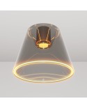 Design plafondlamp met rokerige kegelvormige Ghost bol