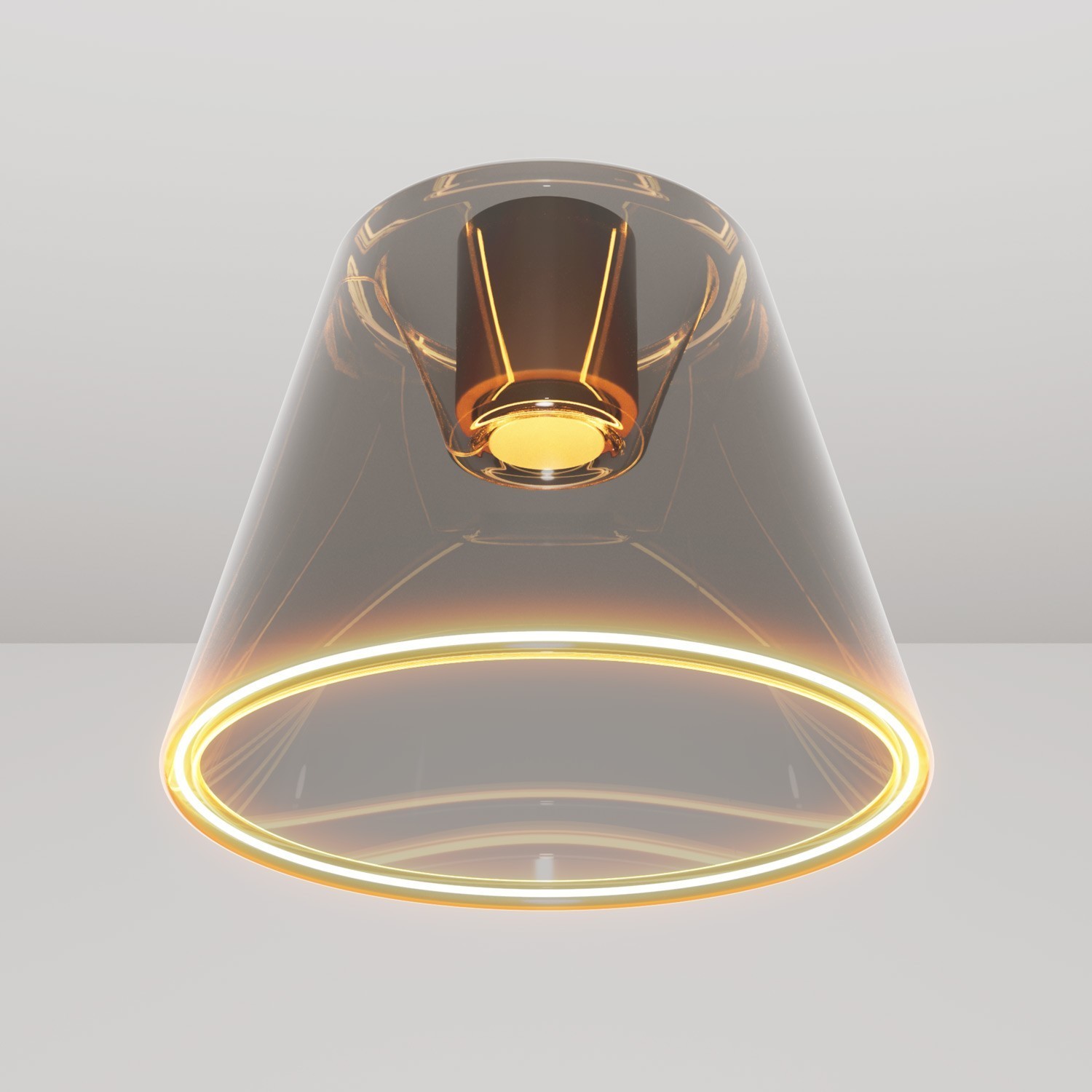 Design plafondlamp met rokerige kegelvormige Ghost bol