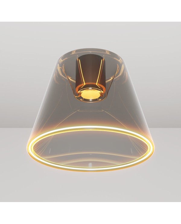 Design plafondlamp met rokerige kegelvormige Ghost bol