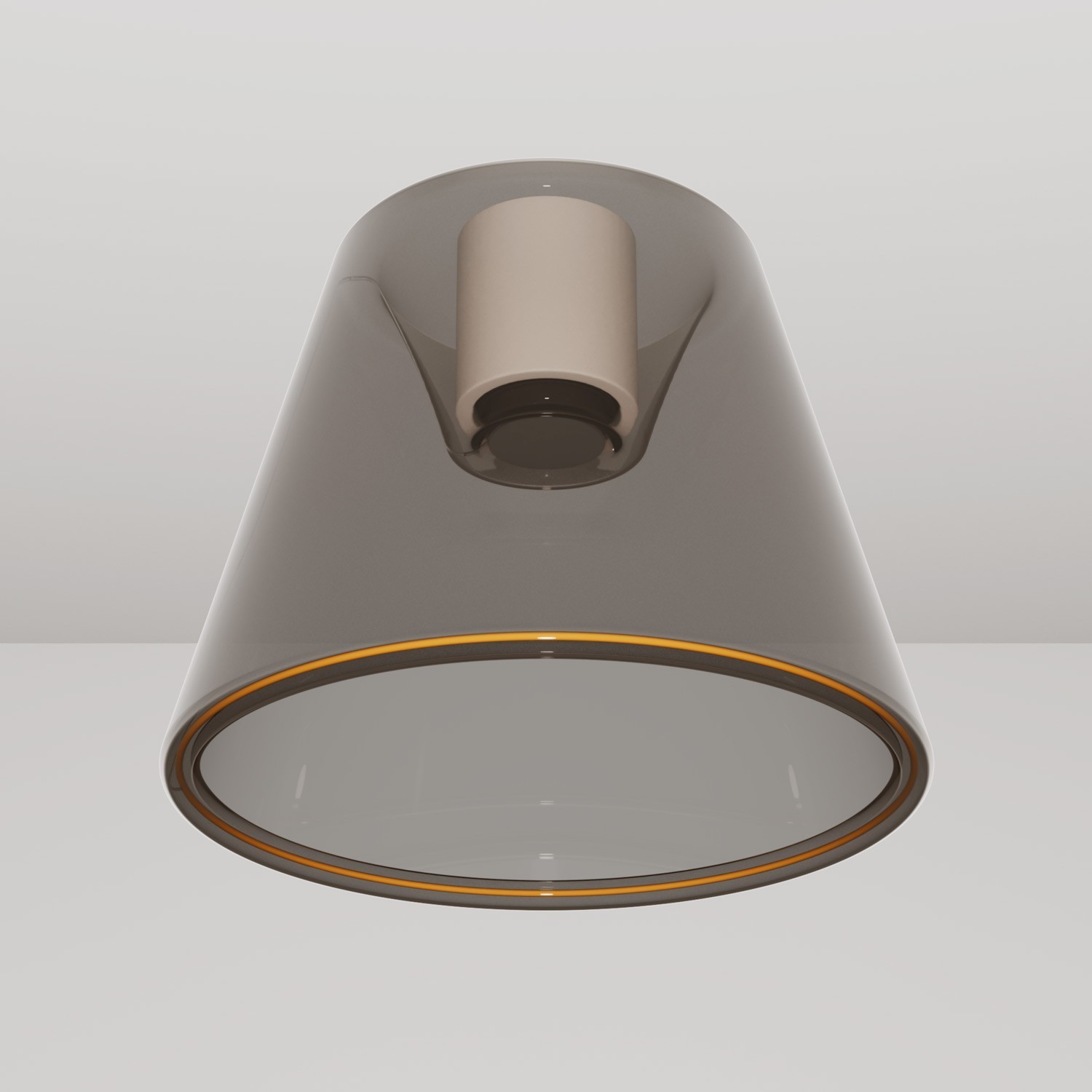 Design plafondlamp met rokerige kegelvormige Ghost bol