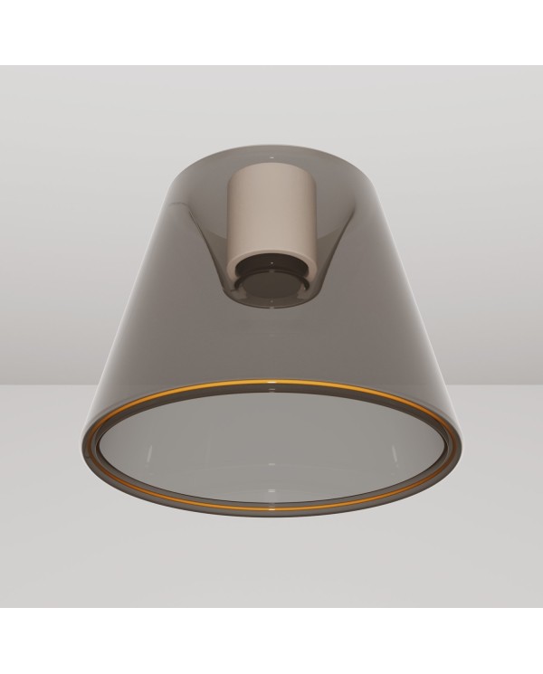 Design plafondlamp met rokerige kegelvormige Ghost bol