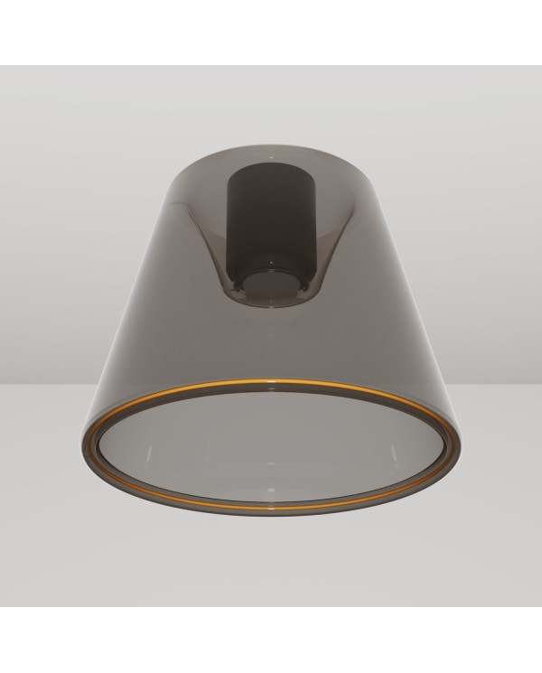 Design plafondlamp met rokerige kegelvormige Ghost bol