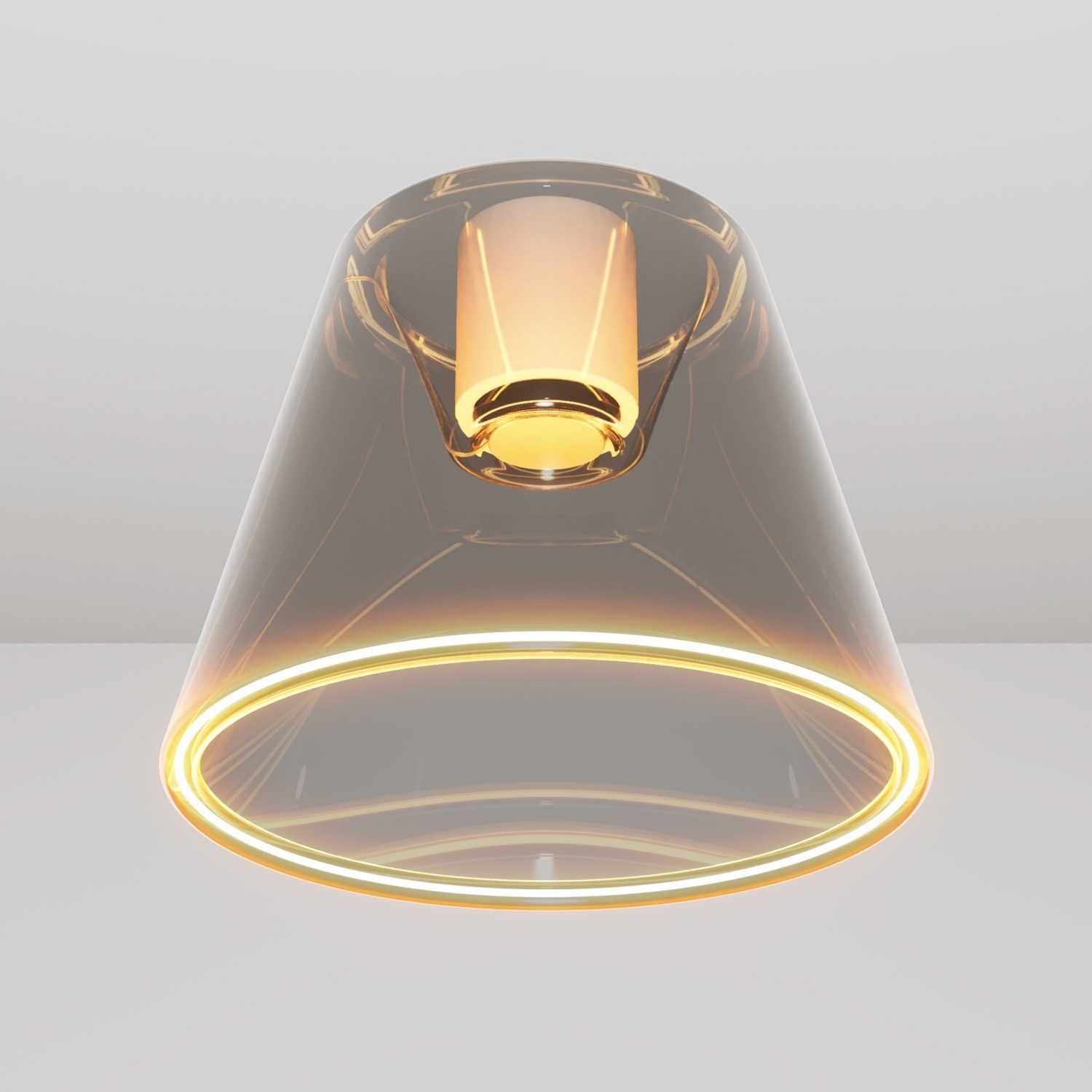 Design plafondlamp met rokerige kegelvormige Ghost bol