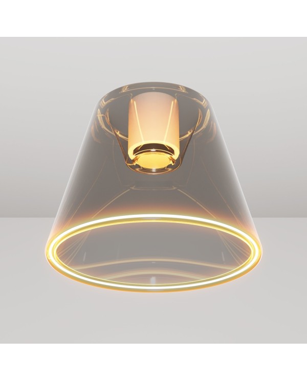 Design plafondlamp met rokerige kegelvormige Ghost bol