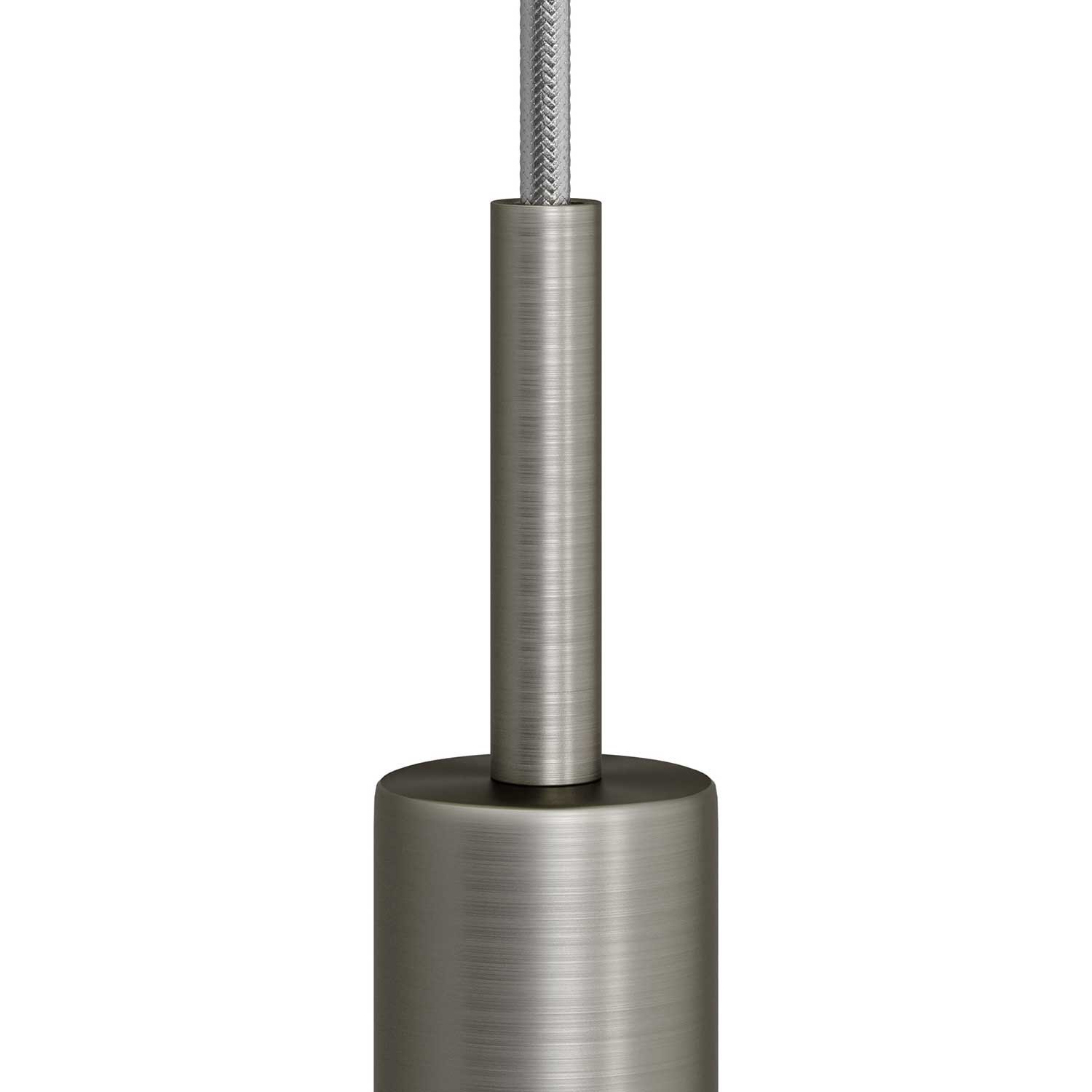 Serre-câble cylindrique en métal long 7 cm avec tige, écrou et rondelle