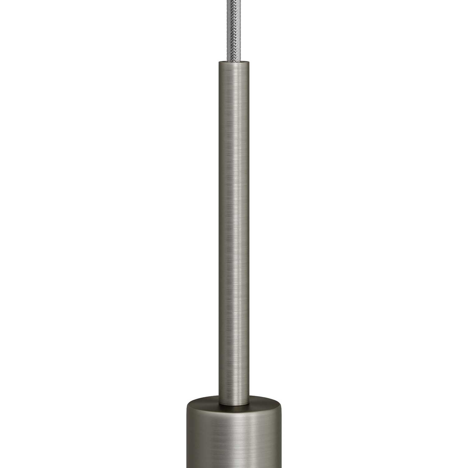 Serre-câble cylindrique en métal long 15 cm avec tige, écrou et rondelle