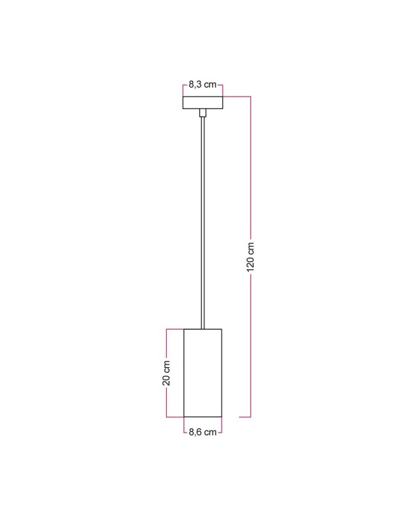 Lampe à suspension avec abat-jour en bois pour projecteur Tub-E27