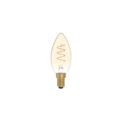 LED Gouden LED Carbon Filament lamp C01 Gebogen Spiraal Filament Kaars Lampje C35 2,5W E14 Dimbaar 1800K