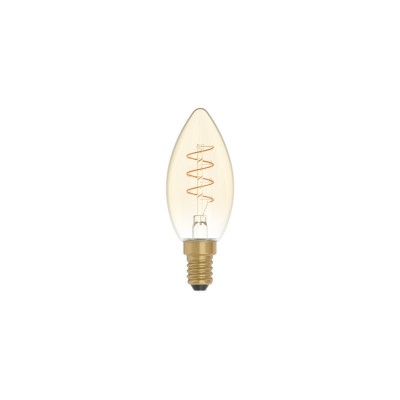 LED Gouden LED Carbon Filament lamp C01 Gebogen Spiraal Filament Kaars Lampje C35 2,5W E14 Dimbaar 1800K