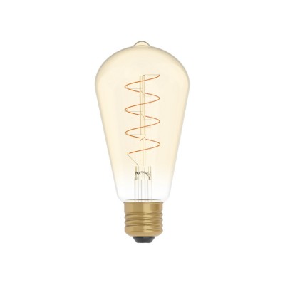 Ampoule Dorée LED Carbon Line avec filament en spirale Edison ST64 4W 250Lm E27 1800K Dimmable - C04