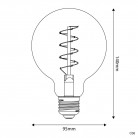 LED Gouden LED Carbon Filament lamp C06 Gebogen Spiraal Globe G95 4W E27 Dimbaar 1800K