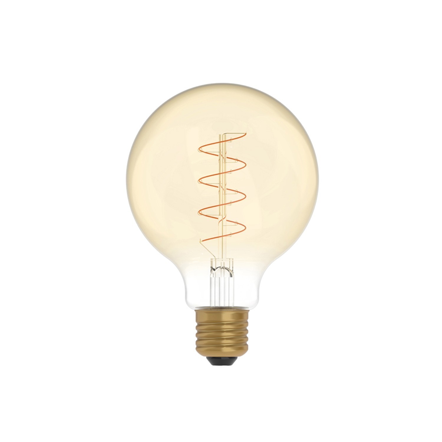 LED Gouden LED Carbon Filament lamp C06 Gebogen Spiraal Globe G95 4W E27 Dimbaar 1800K