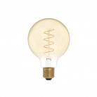 LED Gouden LED Carbon Filament lamp C06 Gebogen Spiraal Globe G95 4W E27 Dimbaar 1800K