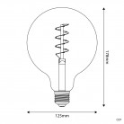 Ampoule Dorée LED Carbon Line avec filament en spirale Globe G125 4W 250Lm E27 1800K Dimmable - C07