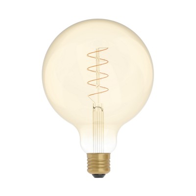 LED Gouden LED Carbon Filament lamp C07 Gebogen Spiraal Globe G125 4W E27 Dimbaar 1800K