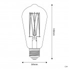 Ampoule Dorée LED Carbon Line Filament Cage Edison ST64 7W 640Lm E27 2700K Dimmable - C54