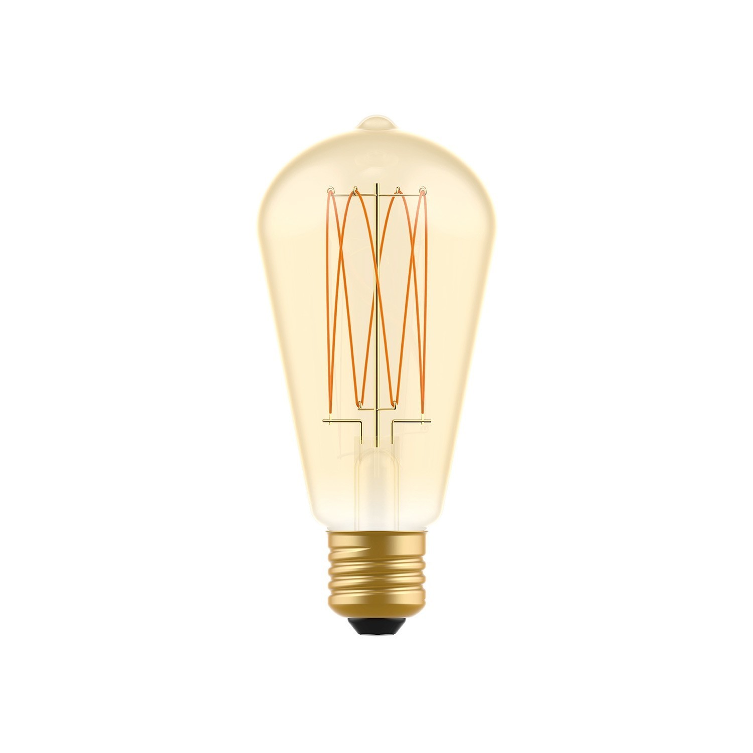 Ampoule Dorée LED Carbon Line Filament Cage Edison ST64 7W 640Lm E27 2700K Dimmable - C54