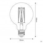 Ampoule Dorée LED Carbon Line Filament Cage Globe G95 7W 640Lm E27 2700K Dimmable - C55