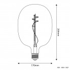 Ampoule Smoky LED Ellipse 170 10W 470Lm E27 1800K Dimmable - H07