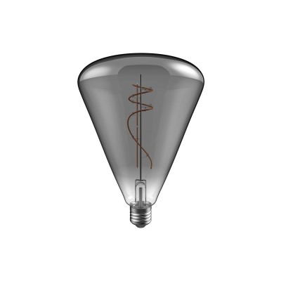 LED lamp in Smoky gefumeerd glas H09 Cone 140 10W E27 Dimbaar 1800K