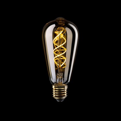 LED Lamp goud B01 5V Collectie Spiraal Filament Edison ST64 1,3W E27 Dimbaar 2500K