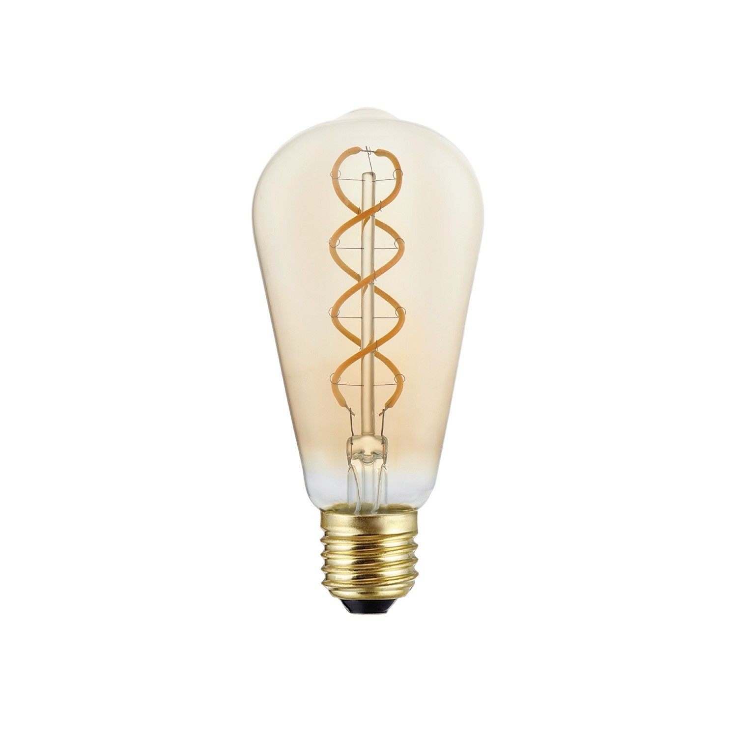 Ampoule LED Dorée B01 Ligne 5V Filament à spirale Edison ST64 1,3W 80Lm E27 2500K Dimmable