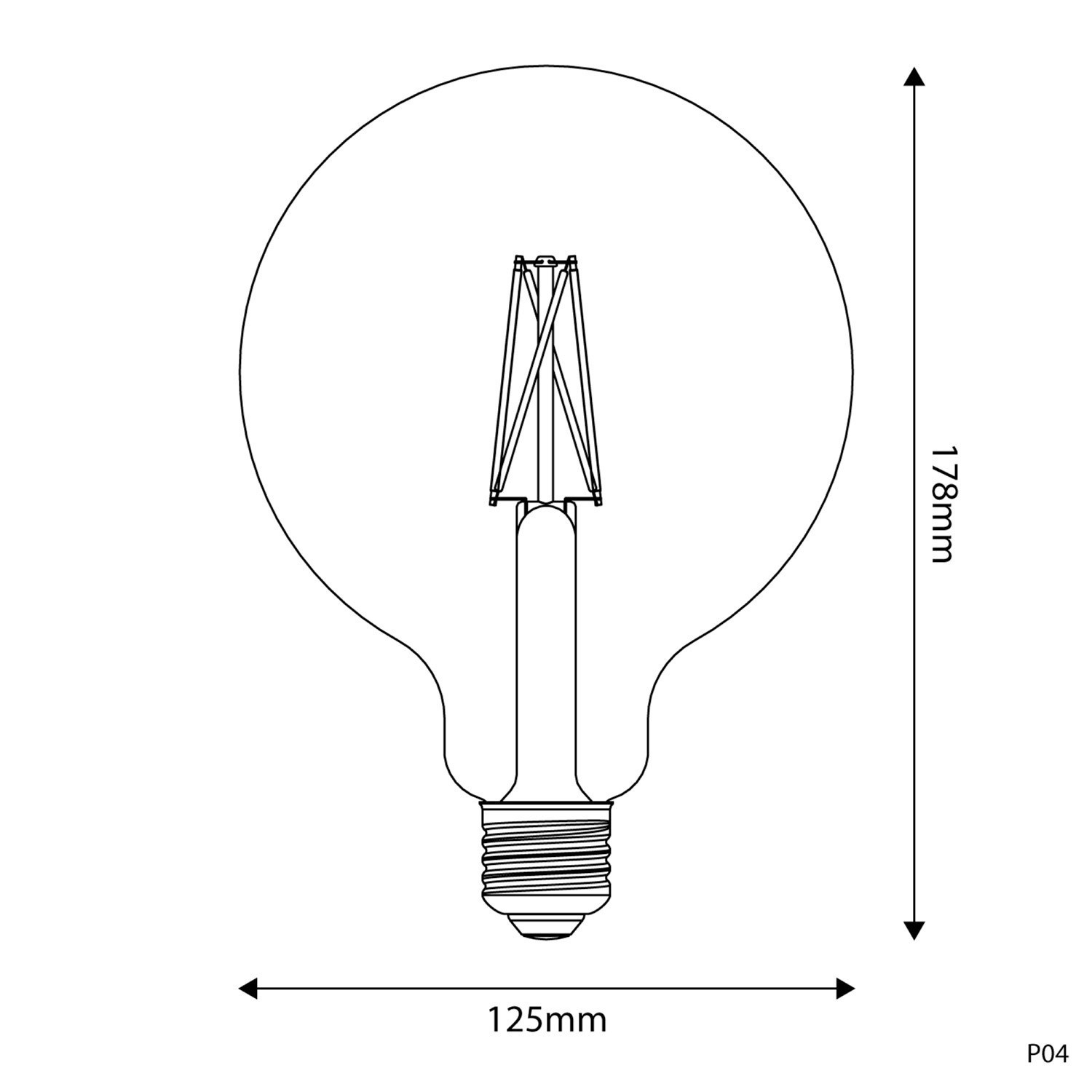 Ampoule LED Effet Porcelaine IRC 95 G125 7W 640Lm E27 2700K Dimmable - P04